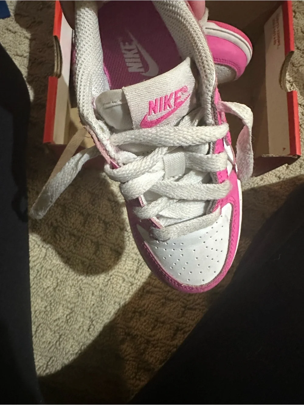 Nike Dunk Kids' Pink and White Low-Top Sneakers